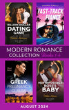 Modern Romance August 2024 Books 1-4: Greek Pregnancy Clause (A Diamond in the Rough) / Her Impossible Boss's Baby / Fast-Track Fiancé / Billion-Dollar Dating Game by Maya Blake, Millie Adams, Amanda Cinelli and Natalie Anderson (9780008940010)